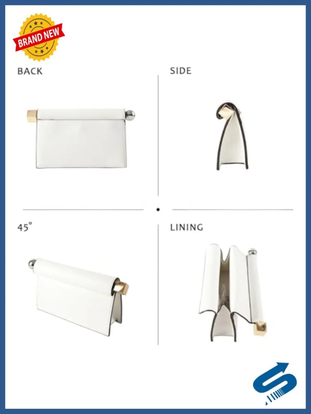 PU Leather Clutch Crossbody Evening Bag Metal Decoration